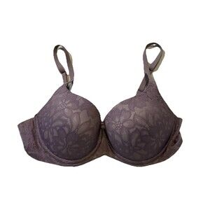 No Boundaries Floral Lace Push Up Bra Lavender Purple Size 38C Lift Support
